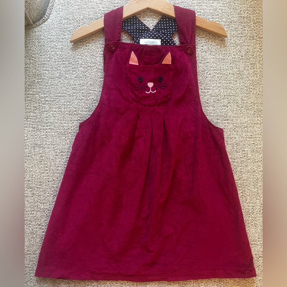JoJo Maman Bebe cat overall dress 4-5